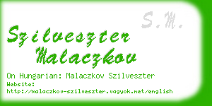 szilveszter malaczkov business card